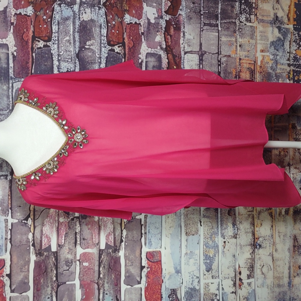 Chico's "Splendor Peri Poncho" Tunic Top
